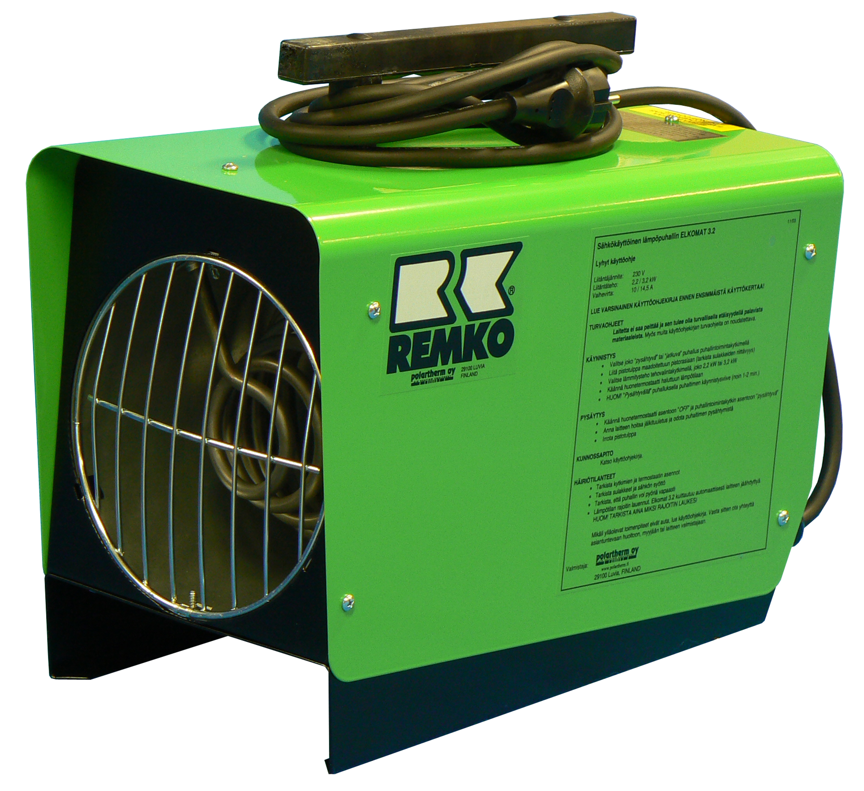 ELECTRIC FAN HEATERS REMKO ELKMAT 3.2 KW