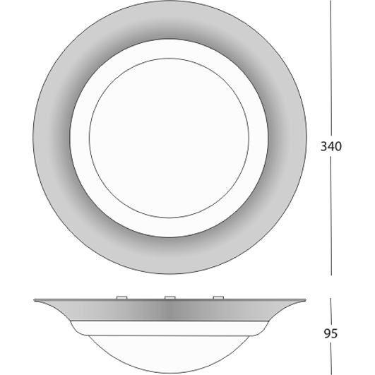 defa lighting Yleisvalaisin pinta astro 340 tc-d 1x26 w va
