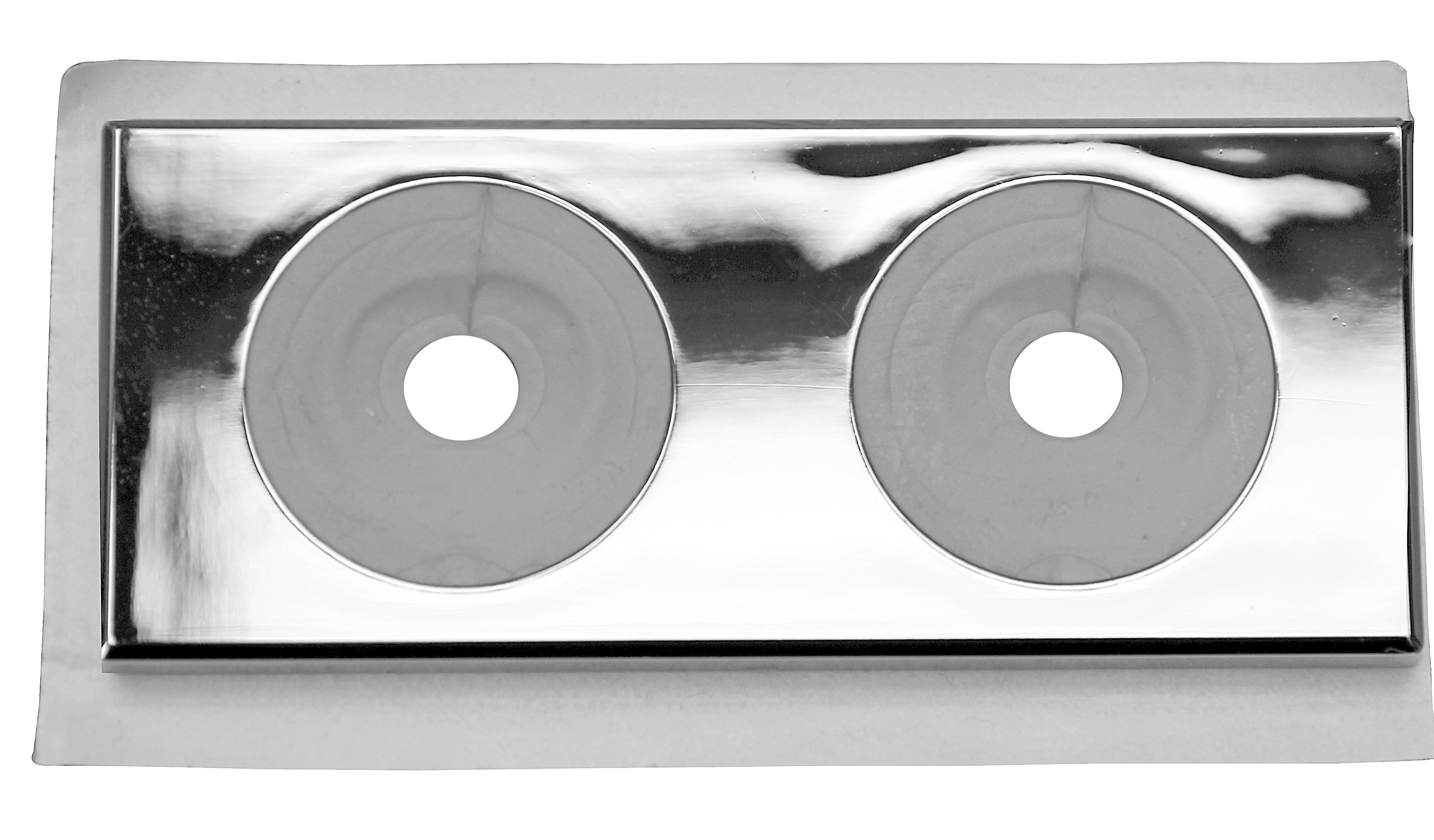 faluplast Coverplate 2 pipes 12-16mm adhesive chrom