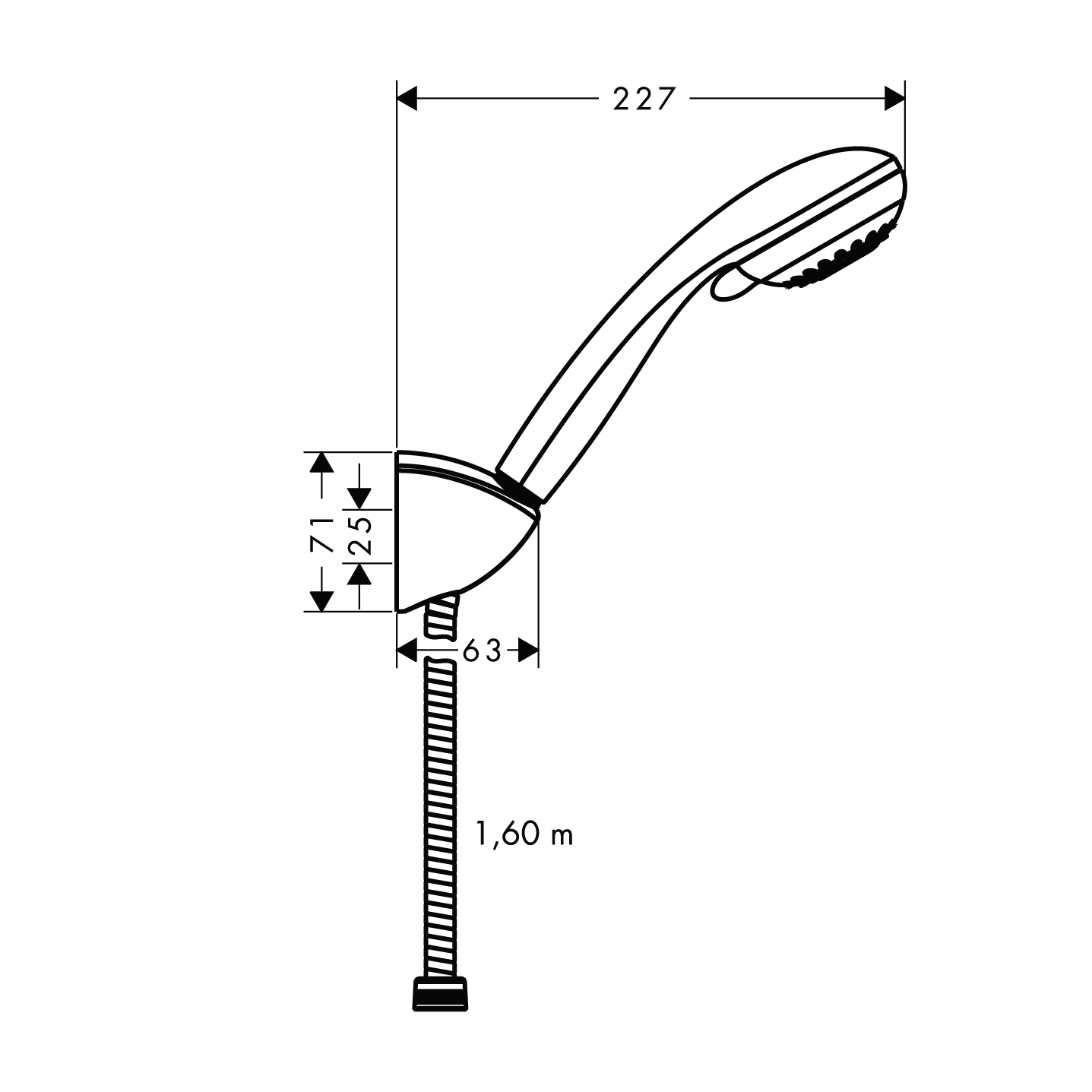 hansgrohe Handduschset hansgrohe 27569000 crometta 85/porter'c