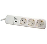 EXTENSION CORD 3 W EARTHED USB 1,4m OPAL