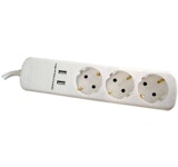 EXTENSION CORD 3 W EARTHED USB 1,4m OPAL