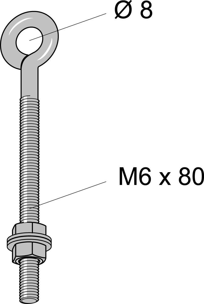 mp bolagen Kiinnitystarvike mp bolagen mp-930e silmukkaruuvi m6x80mm