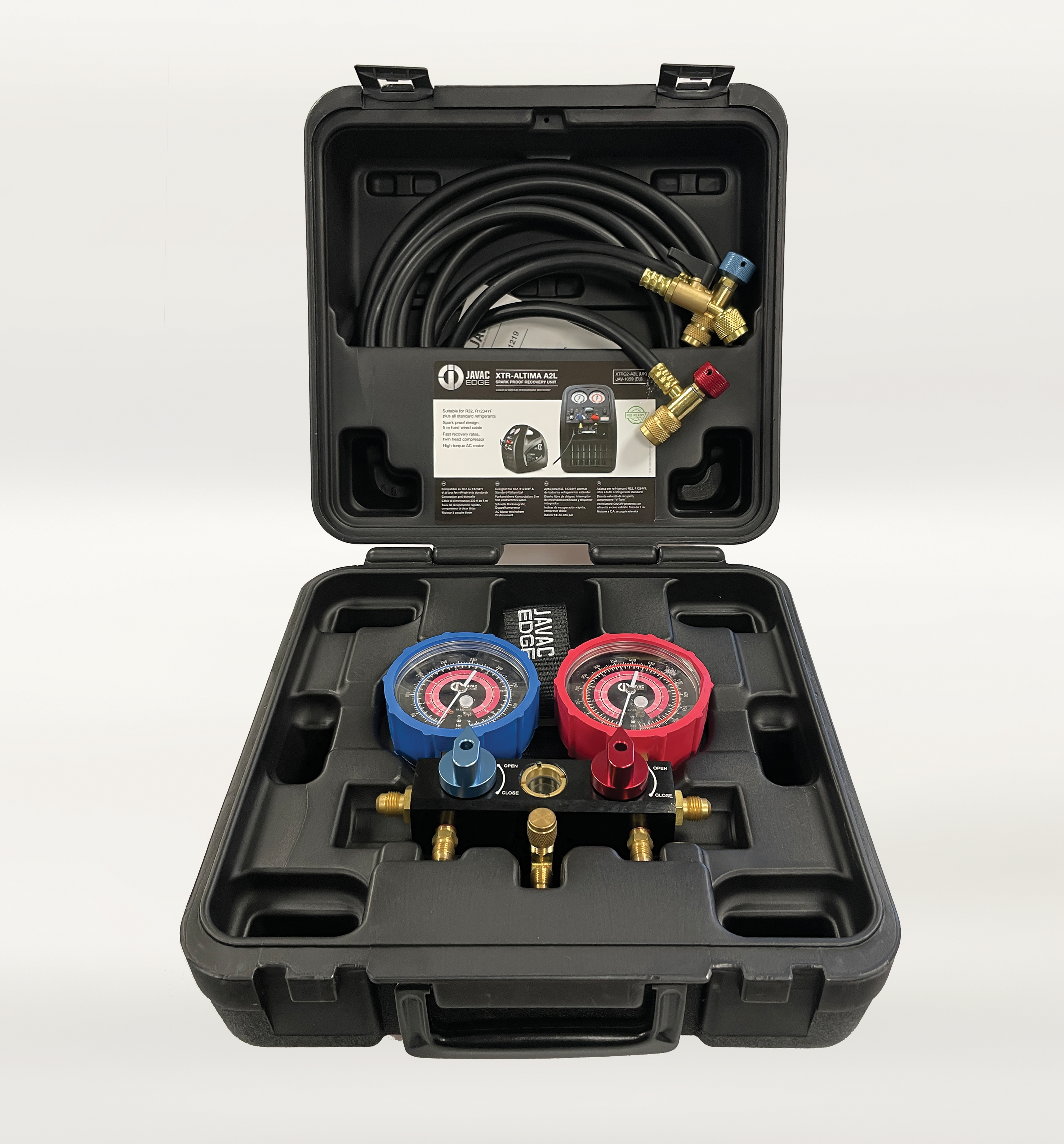 MANOMETERKIT JAVAC EDGE 2-VÄG R32/R410A MED SLANGAR