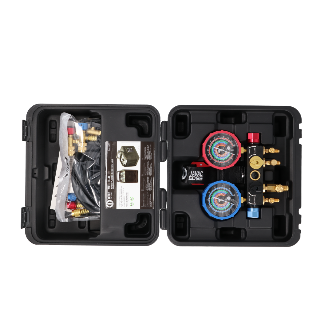 MANOMETERKIT JAVAC EDGE 4-VÄG R32/R410A MED SLANGAR