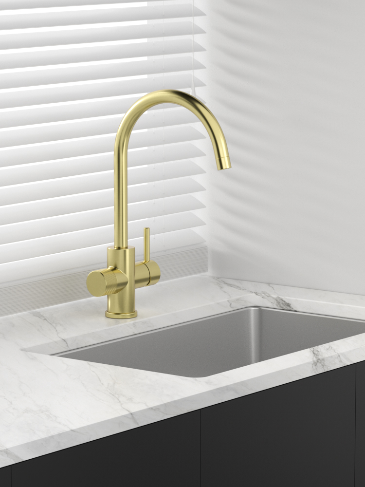 tammiholma Kitchen faucet inox q1 c-spout dw, light gold