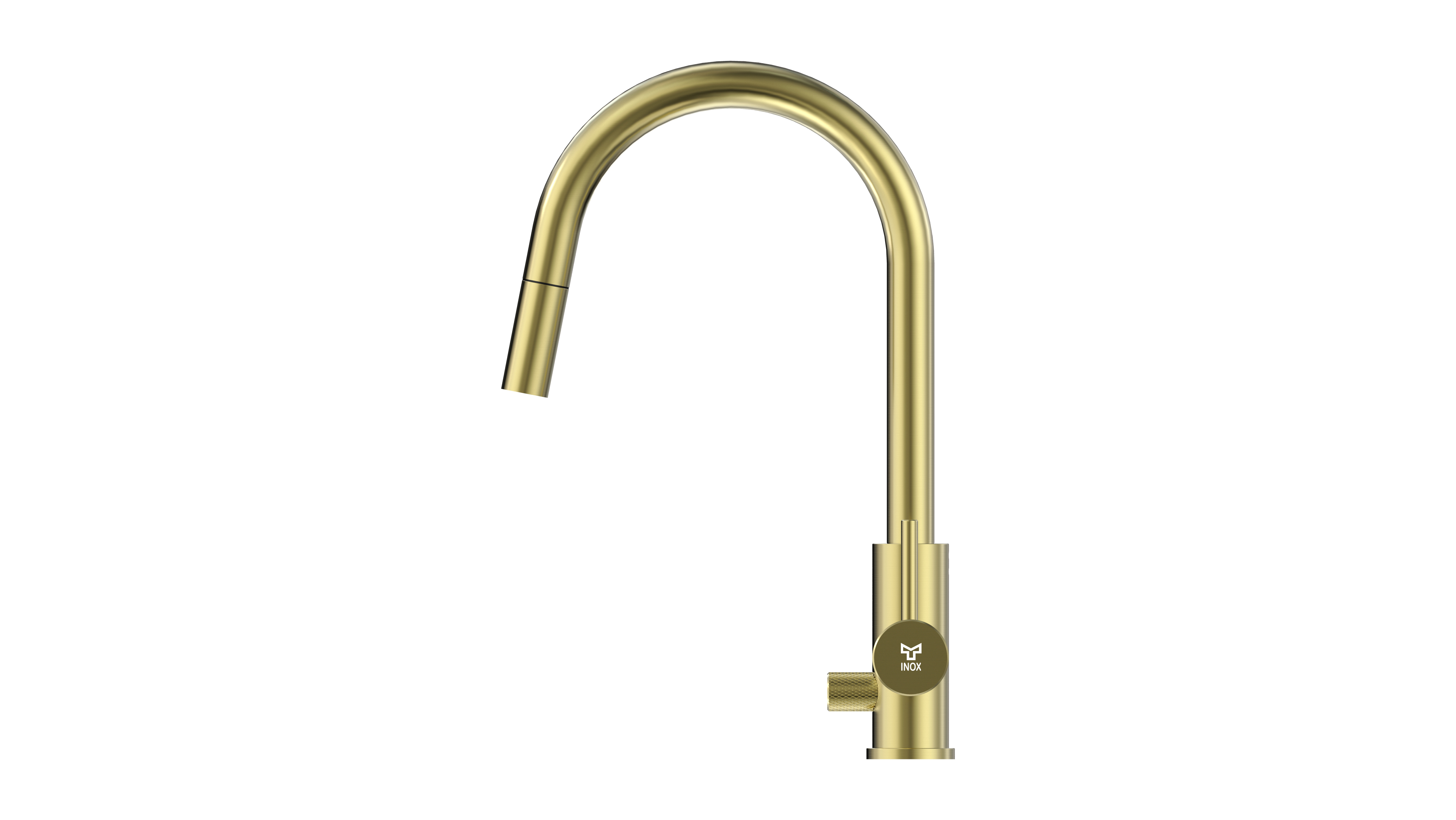 KITCHEN FAUCET INOX Q1 C-SPOUT PULL-OUT SPRAY, DW, LIGHT GOLD