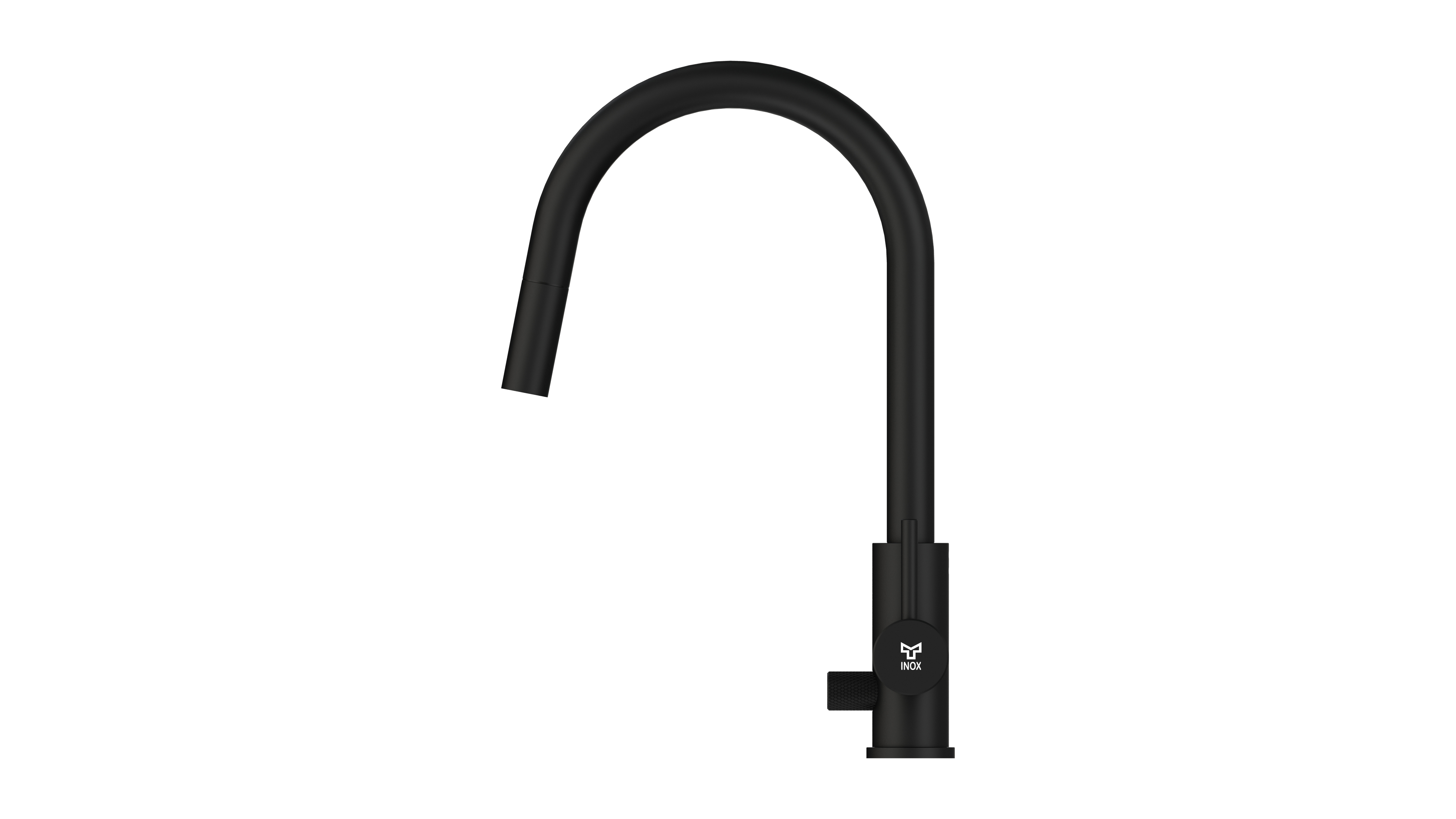 KITCHEN FAUCET INOX Q1 C-SPOUT PULL-OUT SPRAY, DW, MATT BLACK