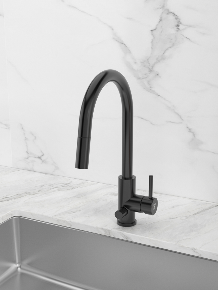 tammiholma Kitchen faucet inox q1 c-spout pull-out spray, dw, matt black