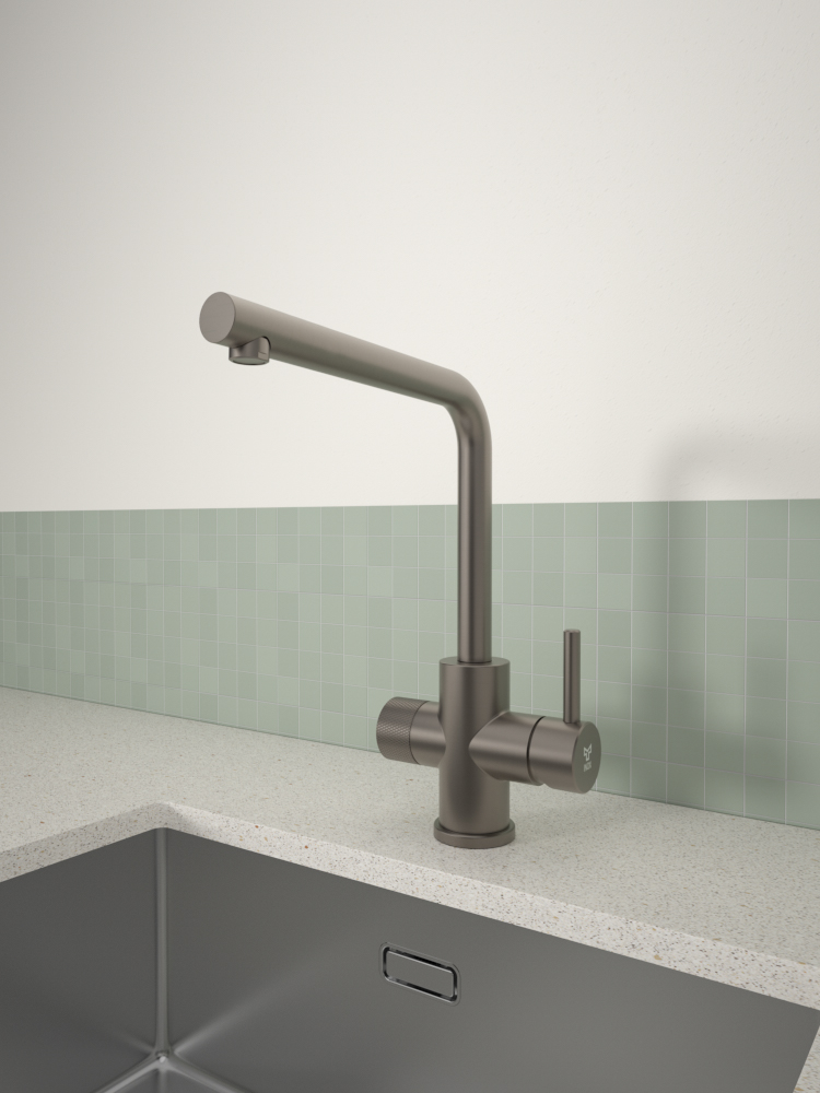tammiholma Köksblandare inox q1, l-pip dm, gun metal