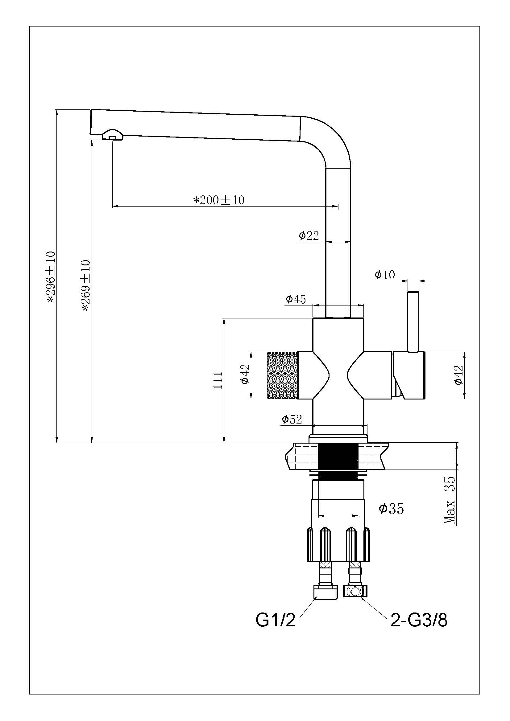 tammiholma Kitchen faucet inox q1 l-spout dw, brushed