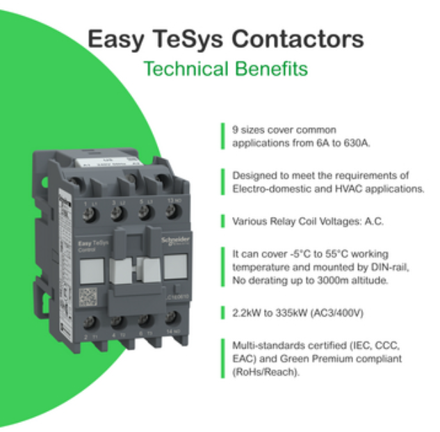 schneider electric Contactor easypact lc1e,3p(3no),440v,32a,24v ac ,