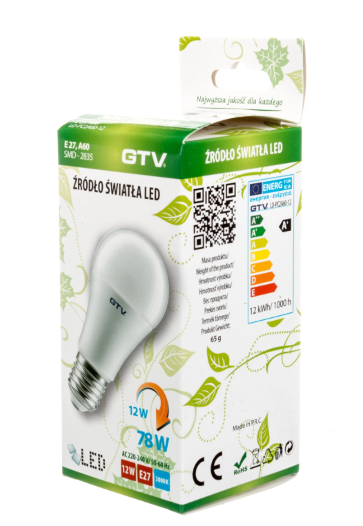 LEEDLAMP A60 12W 3000K 1100lm E27 MATT