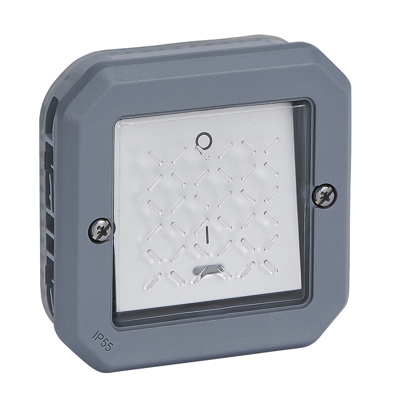 KYTKIN PLEXO 2 16A kontrolv IP55 up harmaa