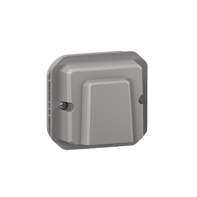 CENTRE PLATE PLEXO CABLE OUTLET W/GRIP GREY SURF