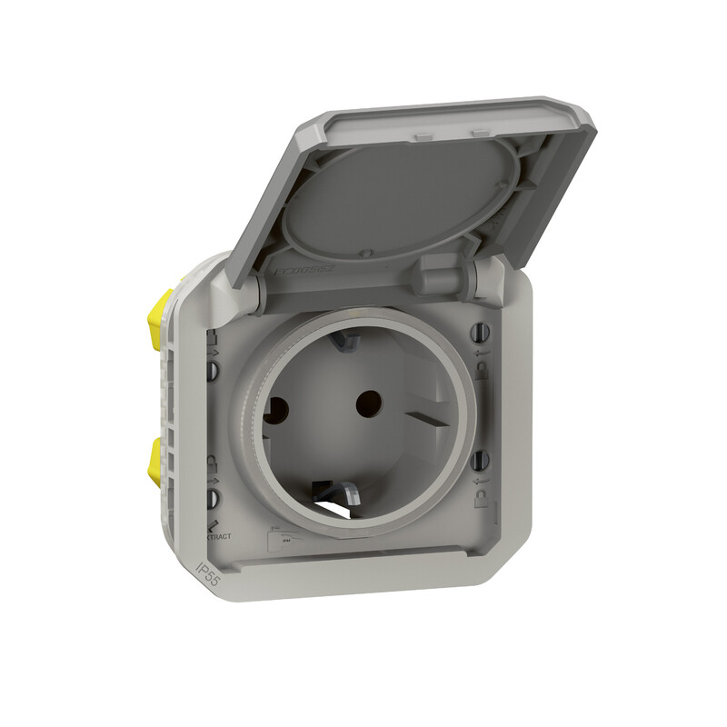 SOCKET-OUTLET PLEXO GERM SKT AUTO GREY MECH
