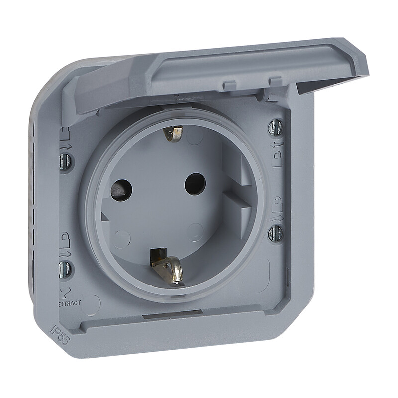 SOCKET-OUTLET PLEXO GERM SKT SCREW GREY MECH