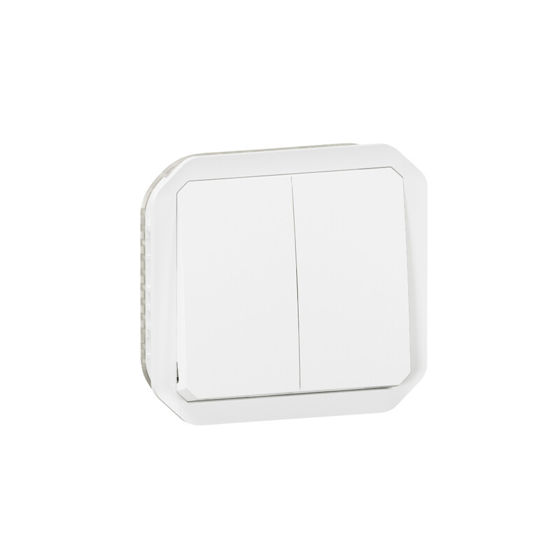 legrand Avbrytare plexo 2g-2w sw/push 10ax white mech