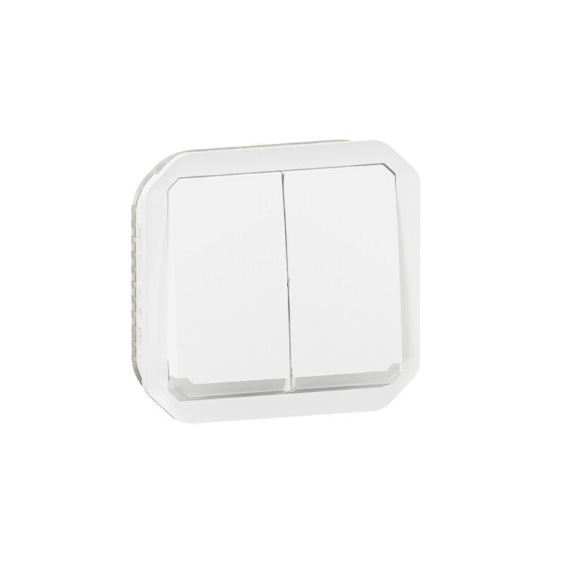 legrand Avbrytare plexo 2g-2w sw/push lum white mech