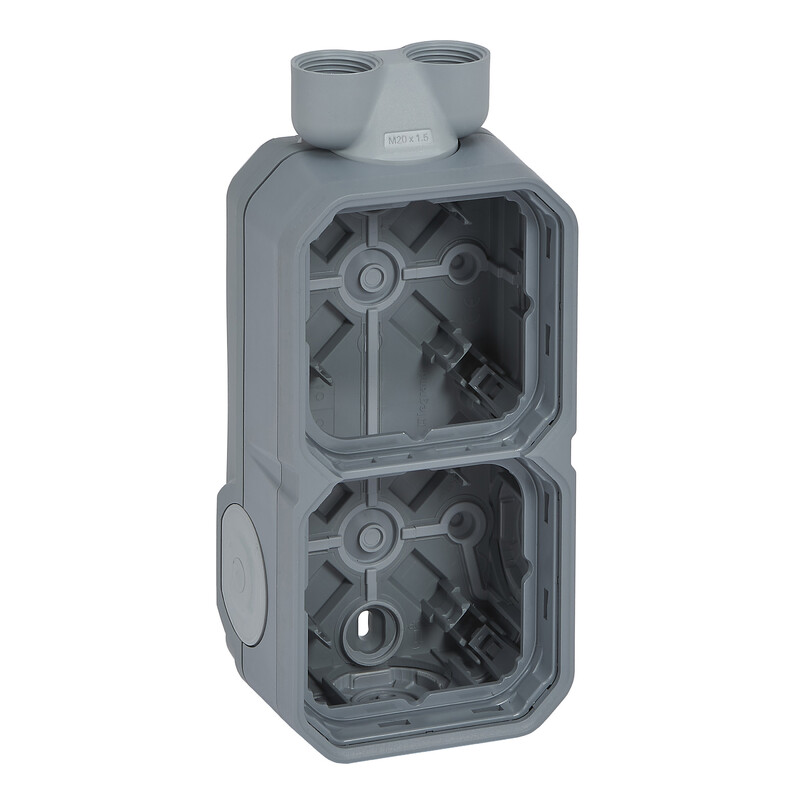 SURFACE MOUNT ENCLOS PLEXO 2G BOX CABLE GLAND 2E ISO20 GR