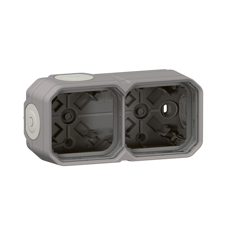 SURFACE MOUNT ENCLOS PLEXO 2G BOX HOR/VERT GREY