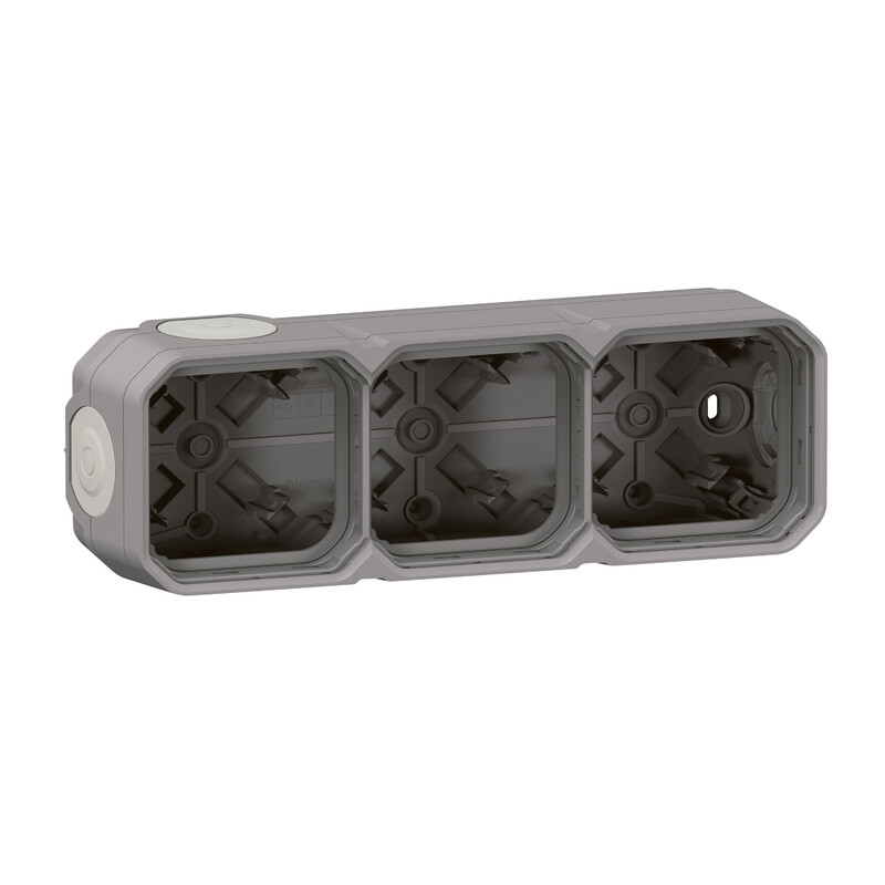 SURFACE MOUNT ENCLOS PLEXO 3G BOX HOR/VERT GREY