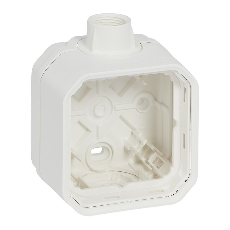 SURFACE MOUNT ENCLOS PLEXO 1G BOX CABLE GLAND 1E ISO20 WH