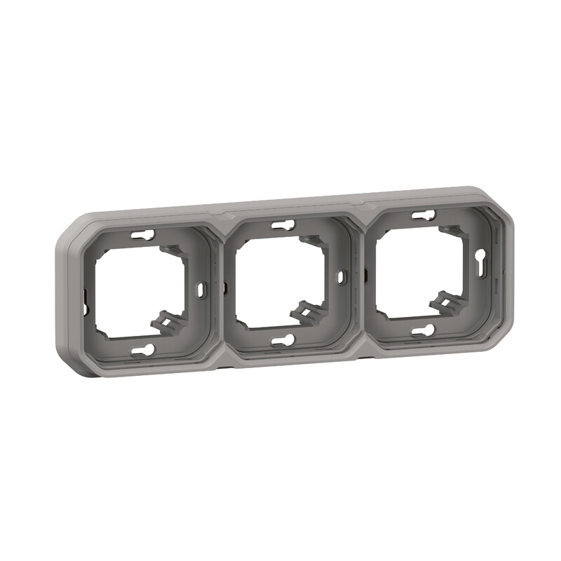 COVER PLATE PLEXO SUPPORT FRAME 3G H/V GREY