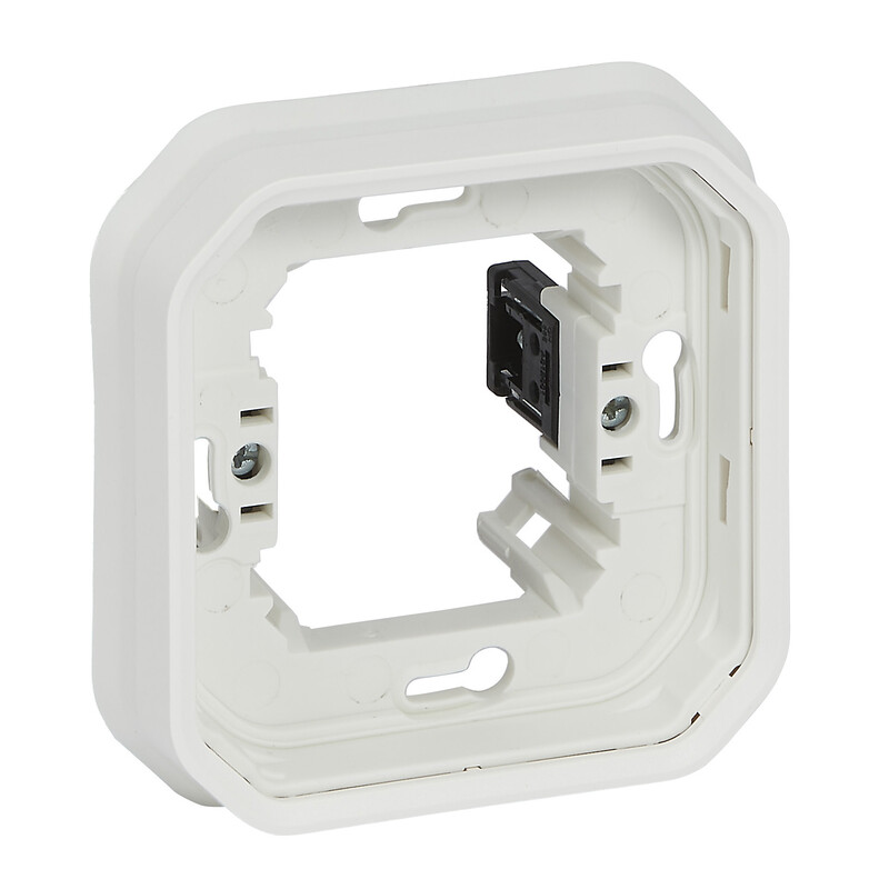COVER PLATE PLEXO SUPPORT FRAME W/CLAW 1G WHITE
