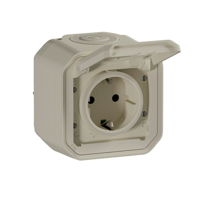 LEGRAND SOCKET OUTLET PLEXO 2P+E GERM SOCKET BEIGE SURFACE | Surface ...