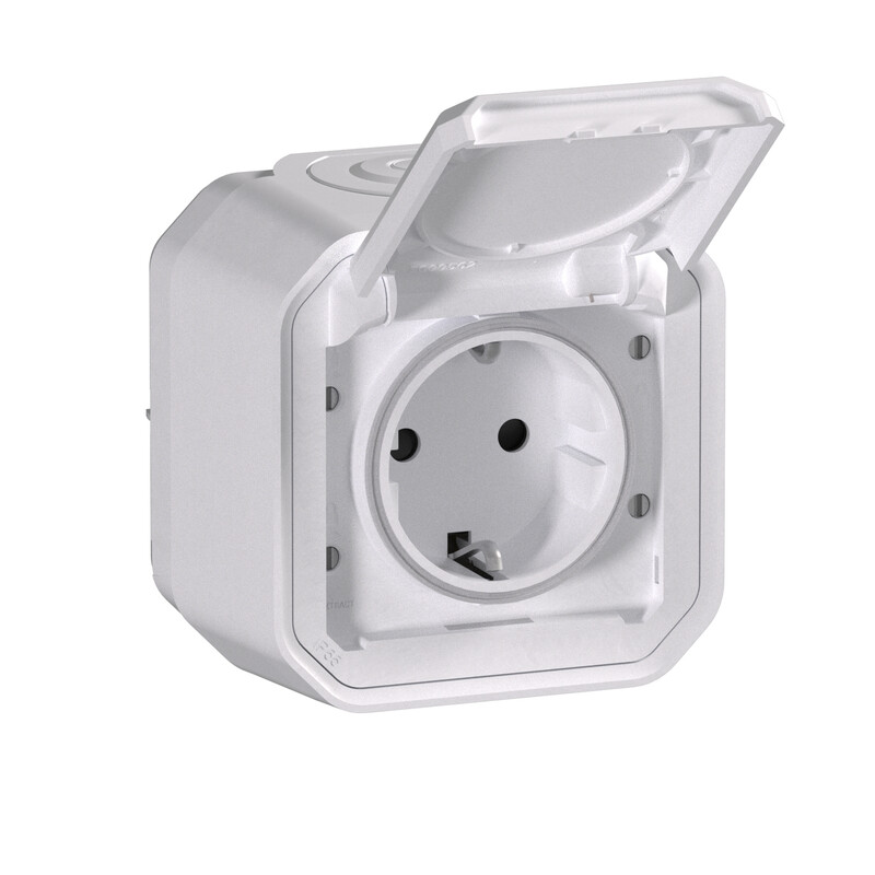 SOCKET OUTLET PLEXO GERM SKT SCREW WHITE SURFACE
