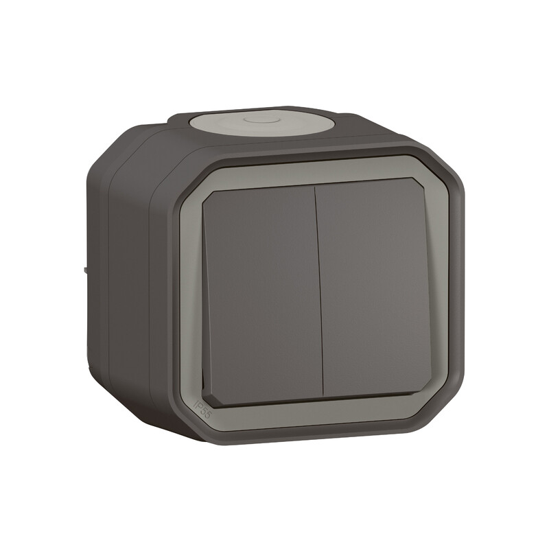 legrand Avbrytare plexo 2g-2w sw/push 10ax anth surf
