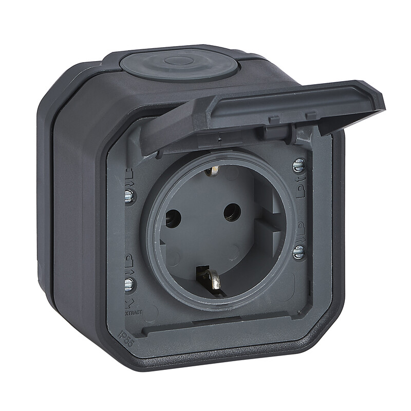 legrand Pistorasia plexo 1-osainen ip55 pinta antrasiit