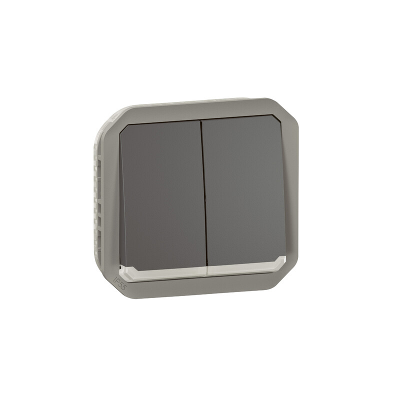 legrand Avbrytare plexo 2g-2w sw/push lum anth mech
