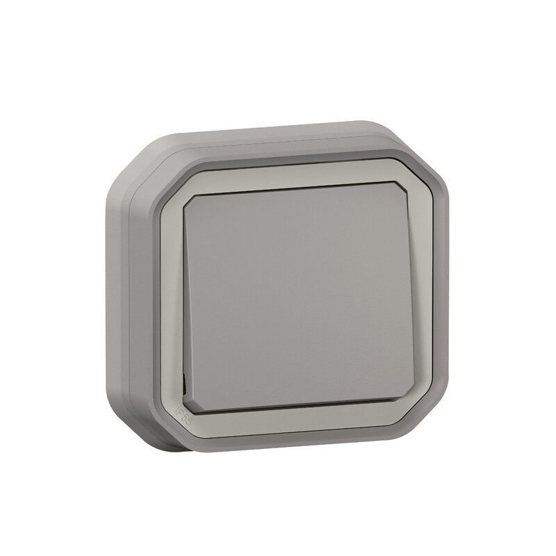 legrand Avbrytare plexo 1g-2w sw 10ax grey flush claw