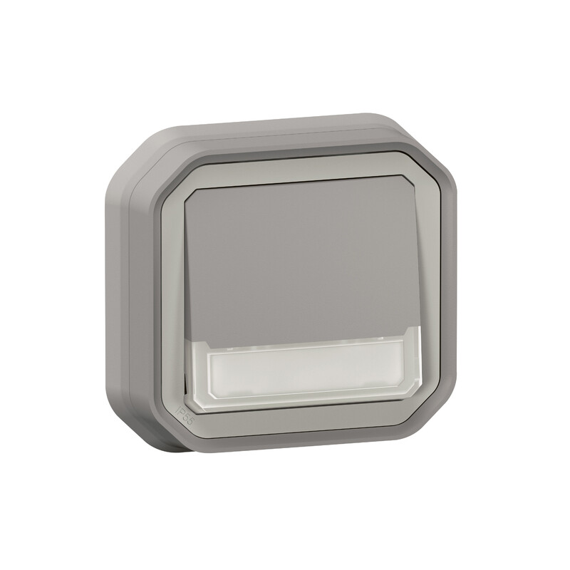 PUSH-BUTTON PLEXO PUSH CH-OVER L-H LOC GREY FLU