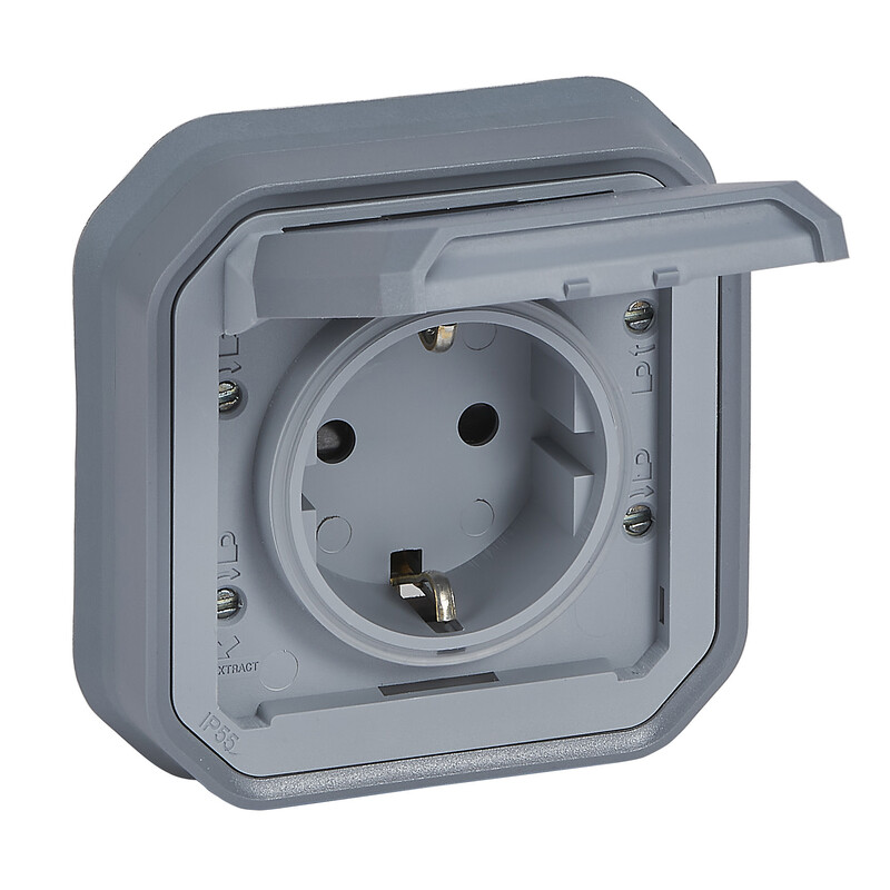 TRYCKKNAPP PLEXO GERM SKT SCREW GREY FLUSH