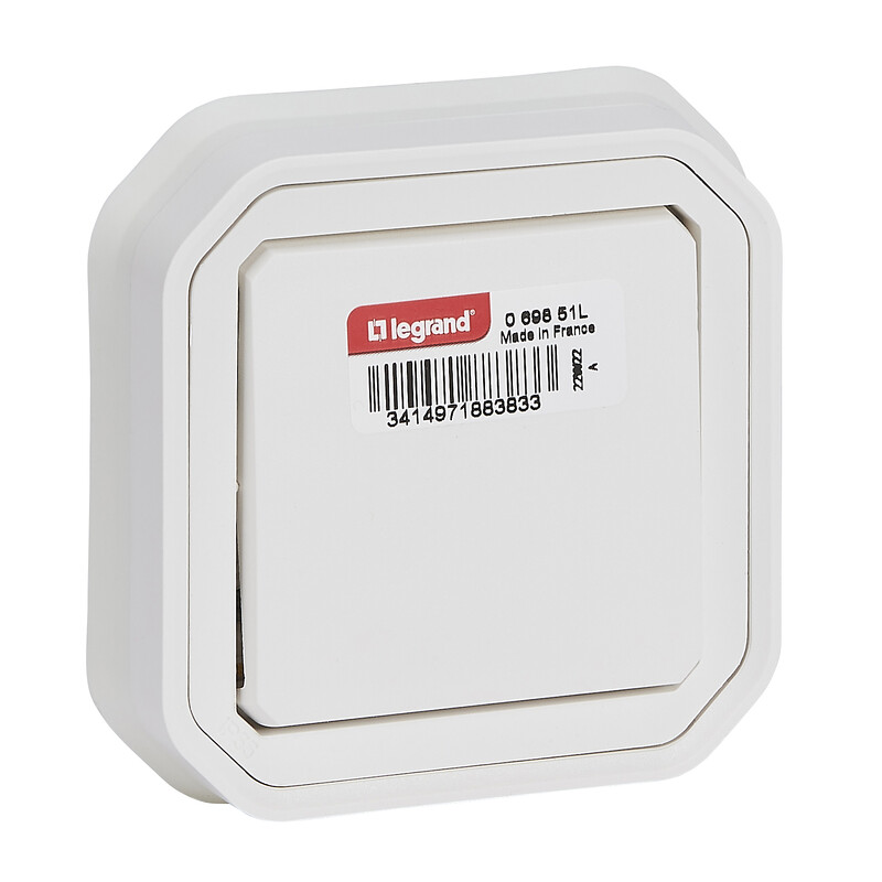 legrand Avbrytare plexo 1g-2w sw 10ax white flush