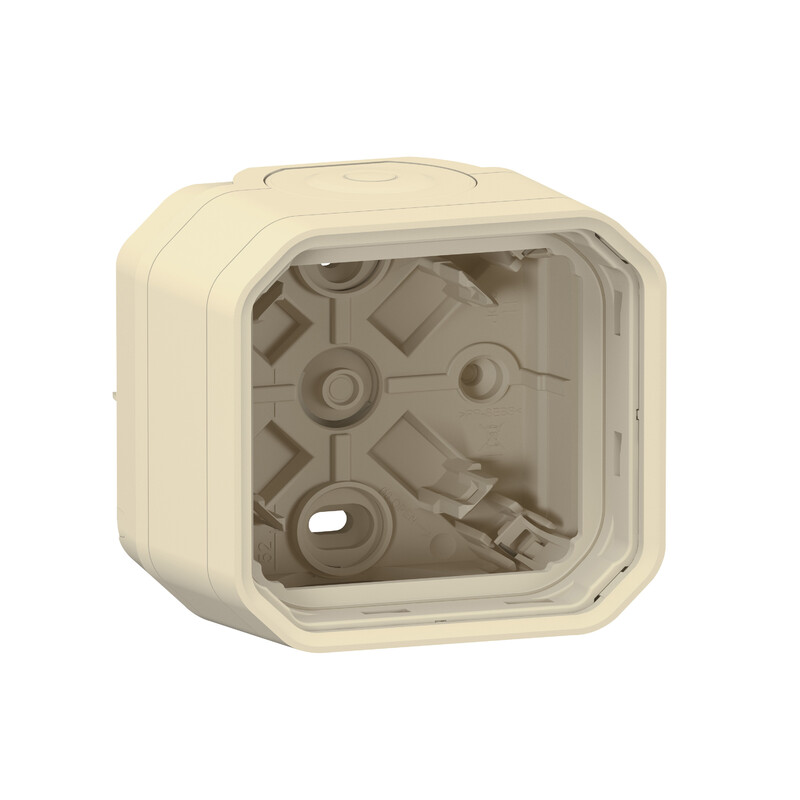 SURFACE MOUNT ENCLOS PLEXO 1G BOX 2XGLANDS 1ENTRY BEIGE