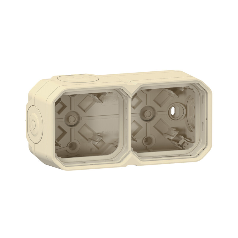 SURFACE MOUNT ENCLOS PLEXO 2G BOX HOR/VERT BEIGE