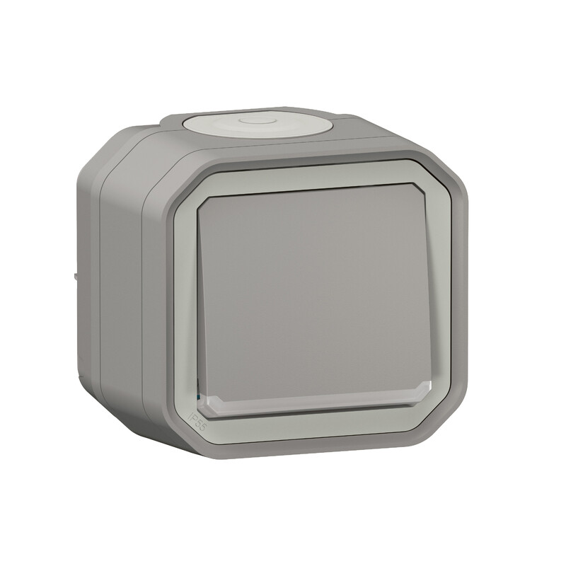 legrand Avbrytare plexo 1g-2w swi indic 24v grey surf