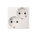 SOCKET-OUTLET ENSTO INTRO SCHUKO 2-G WITH CENTR. PL, WHI