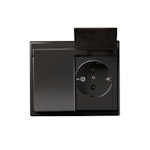 SOCKET OUTLET INTRO SOC. OUT. 2G. WITH FRAME,BLACK