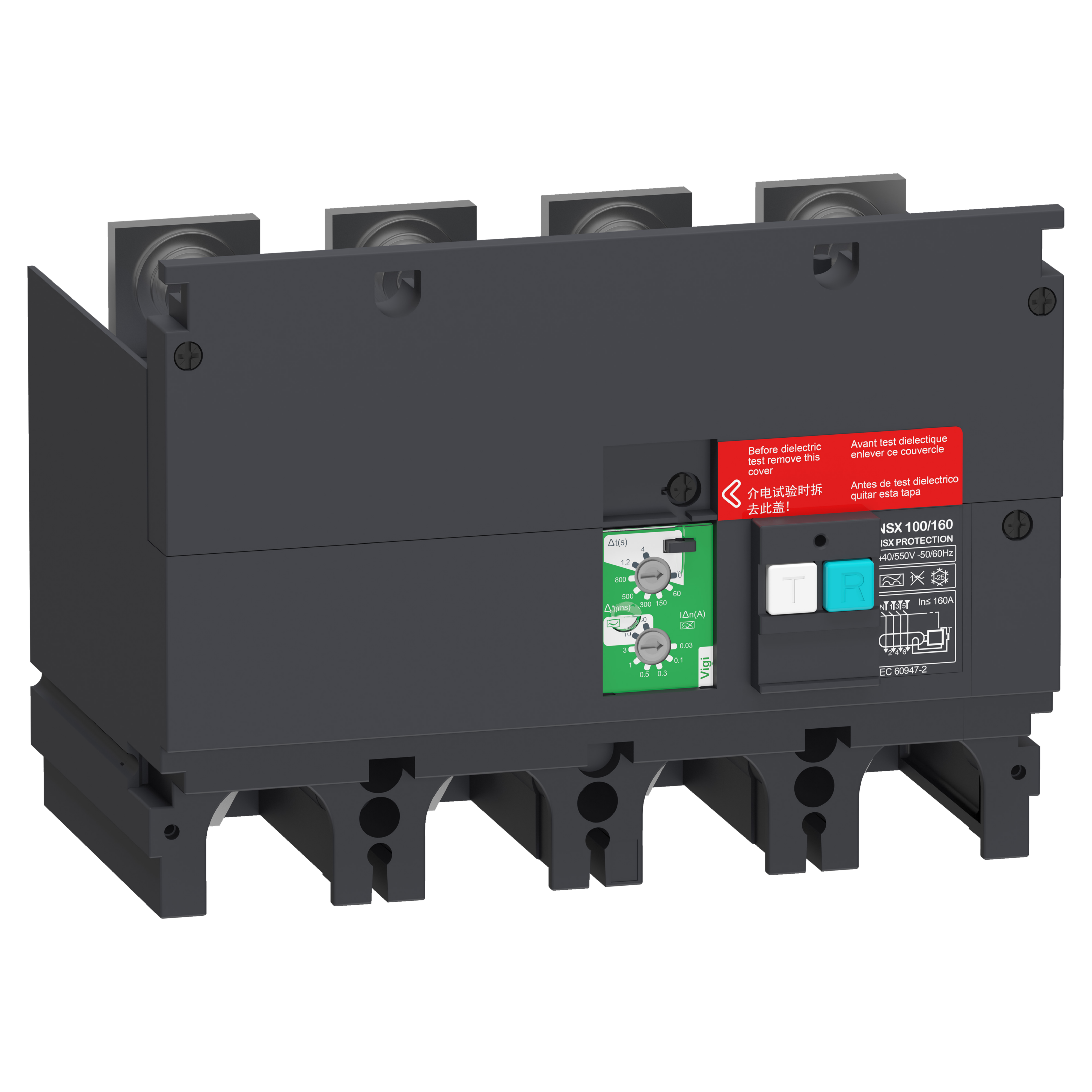 VIGIMODUL 4P FOR NSX100/160 30MA TIL 30A 440VAC TIL 550VAC