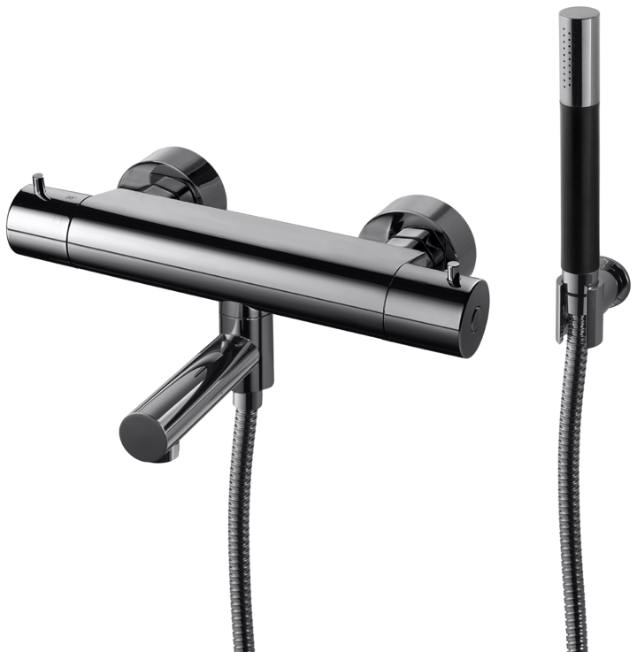 BATH AND SHOWER MXER TAPWELL EVM026 BLACK CHROME-CC150