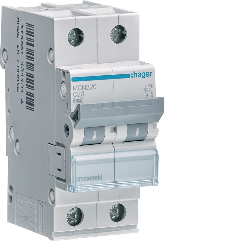 MINIBRYTARE MCN220 2X20A C-KURV 6KA