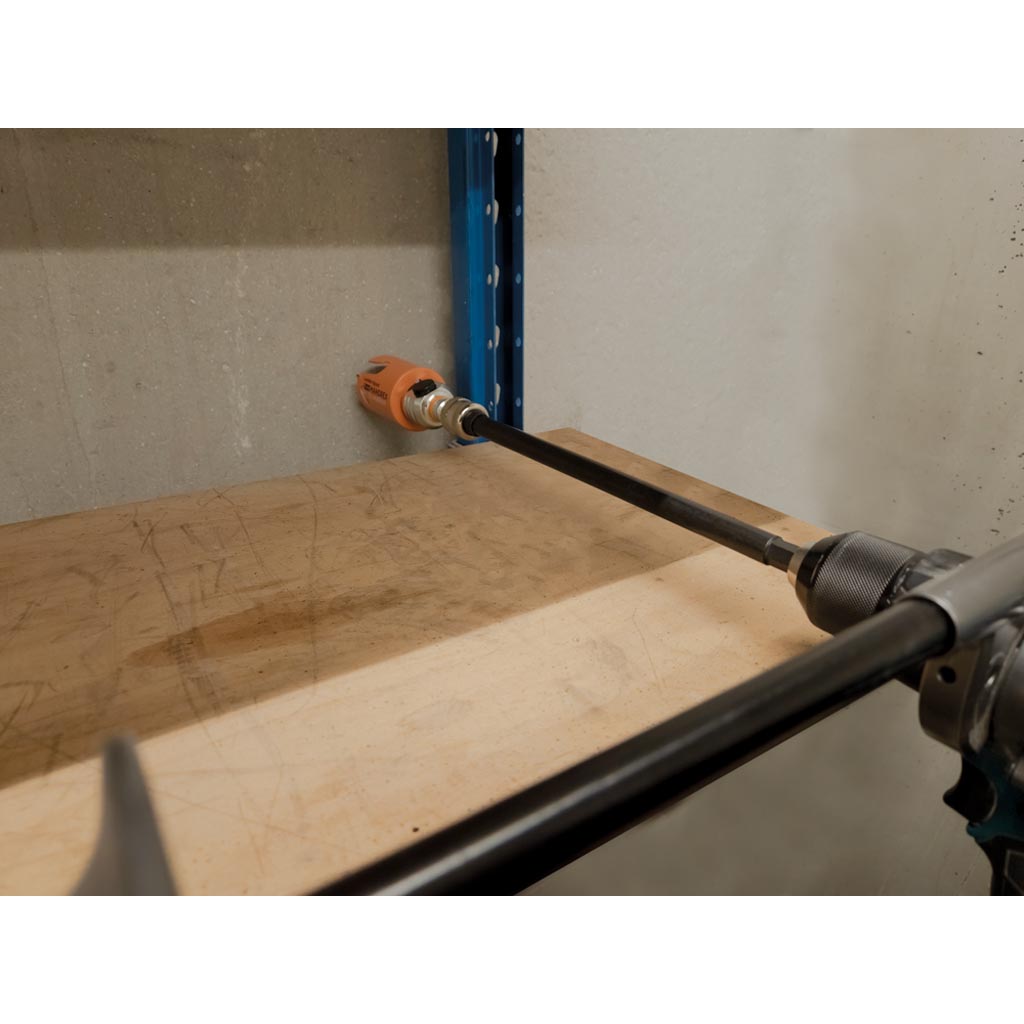mandrex Hole saw arb ext. bar mandrex quicklock 300mm hex 8.5mm