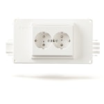 SOCKET OUTLET WITH PLATE EARTHED 2-GANG, 1-PHASE