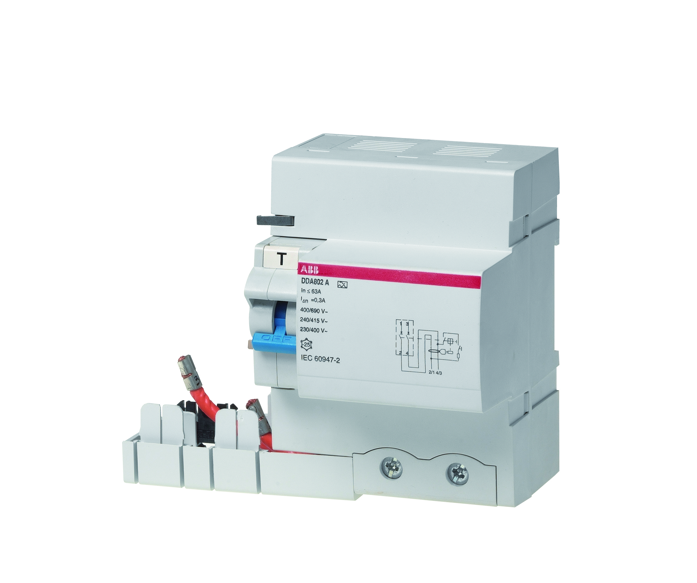 JORDFEILBLOKK DDA802 A 100A/30mA/AP-R