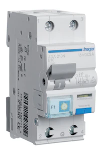 hager Jordfeilautomat 2p 10a-b 30ma ada210n1